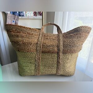 Jute Tote in Gold Boho Foldable
